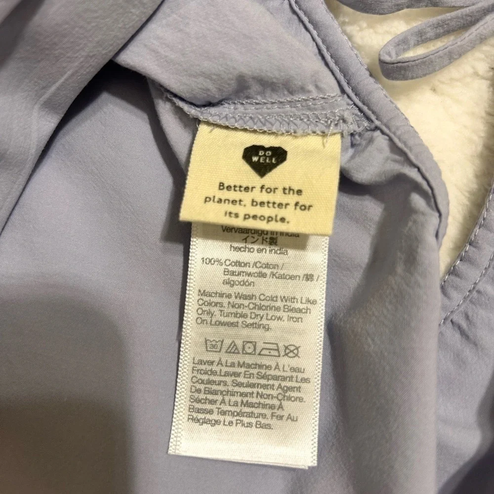 Madewell Boxy Puff Sleeve Blouse in Purple Size:XXS
